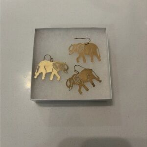 Gold Elephant Earrings